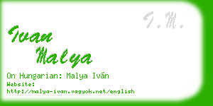 ivan malya business card